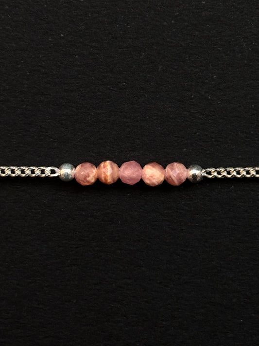 RODOCROSITA PULSERA PLATA