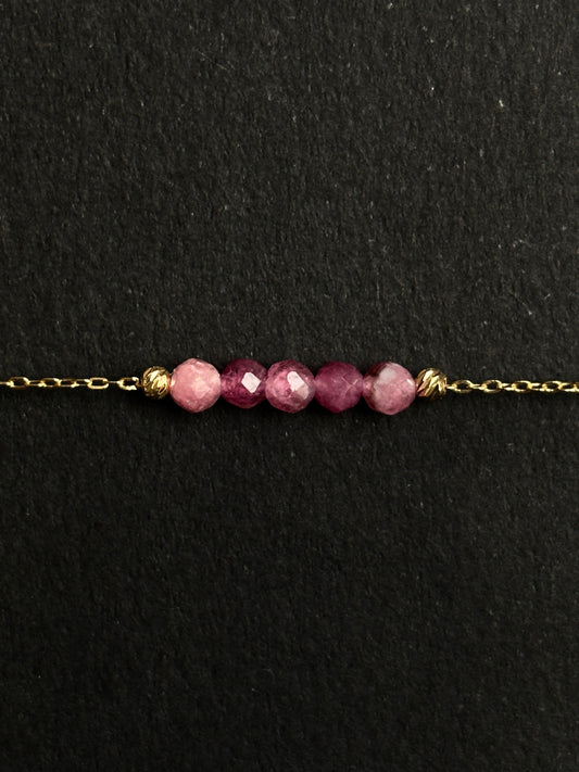 TURMALINA ROSA PULSERA ORO