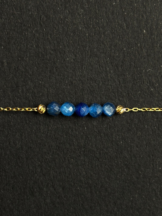 CIANITA AZUL PULSERA ORO
