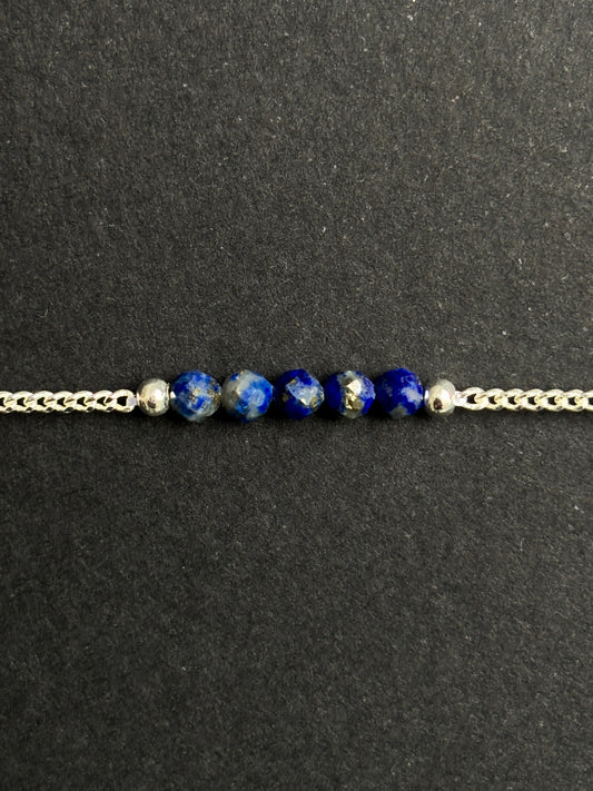 LAPISLÁZULI PULSERA PLATA