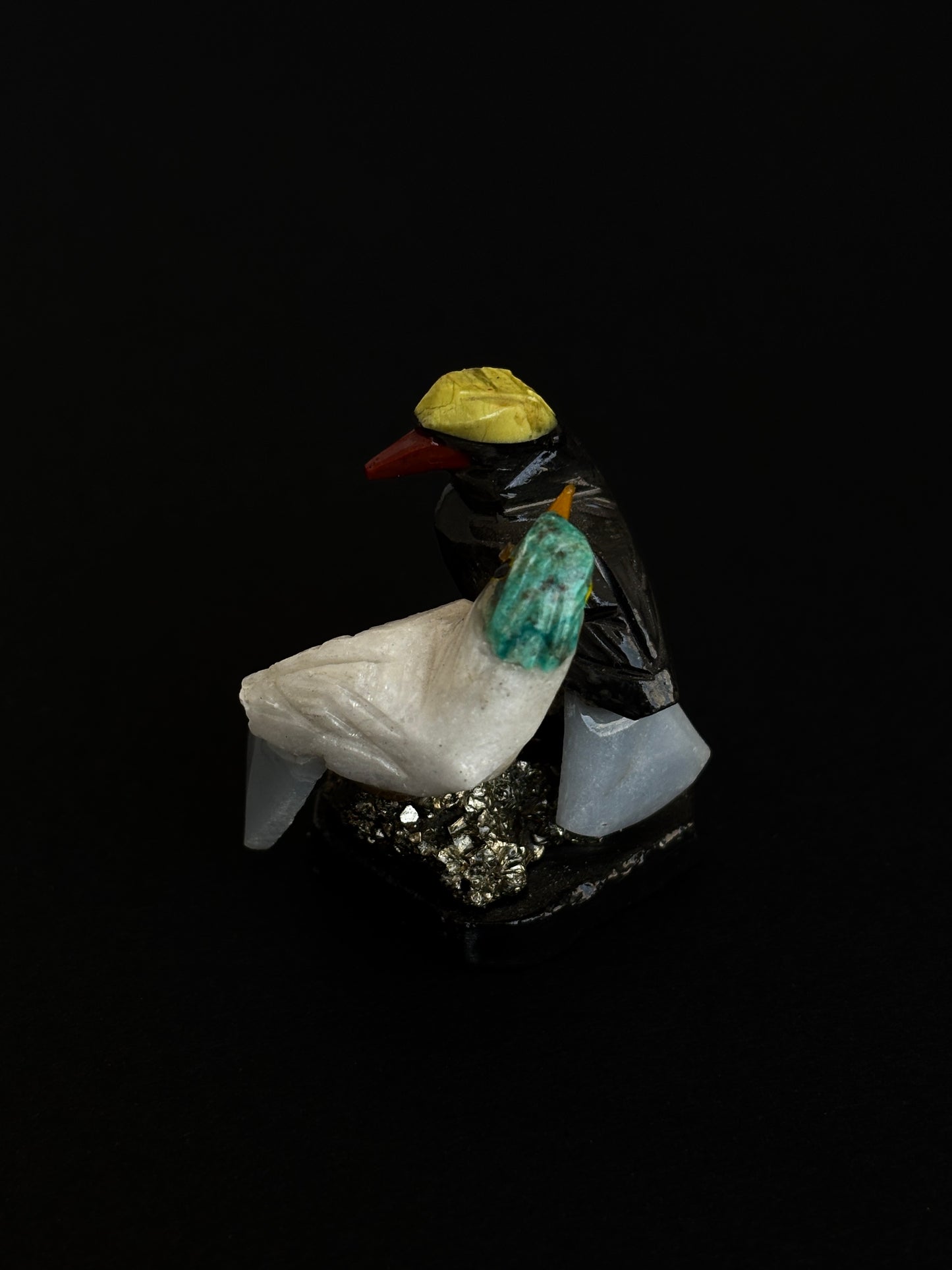 ÓNIX, ANGELITA, PIRITA, CRISOCOLA Y SERPENTINA PÁJAROS (M)