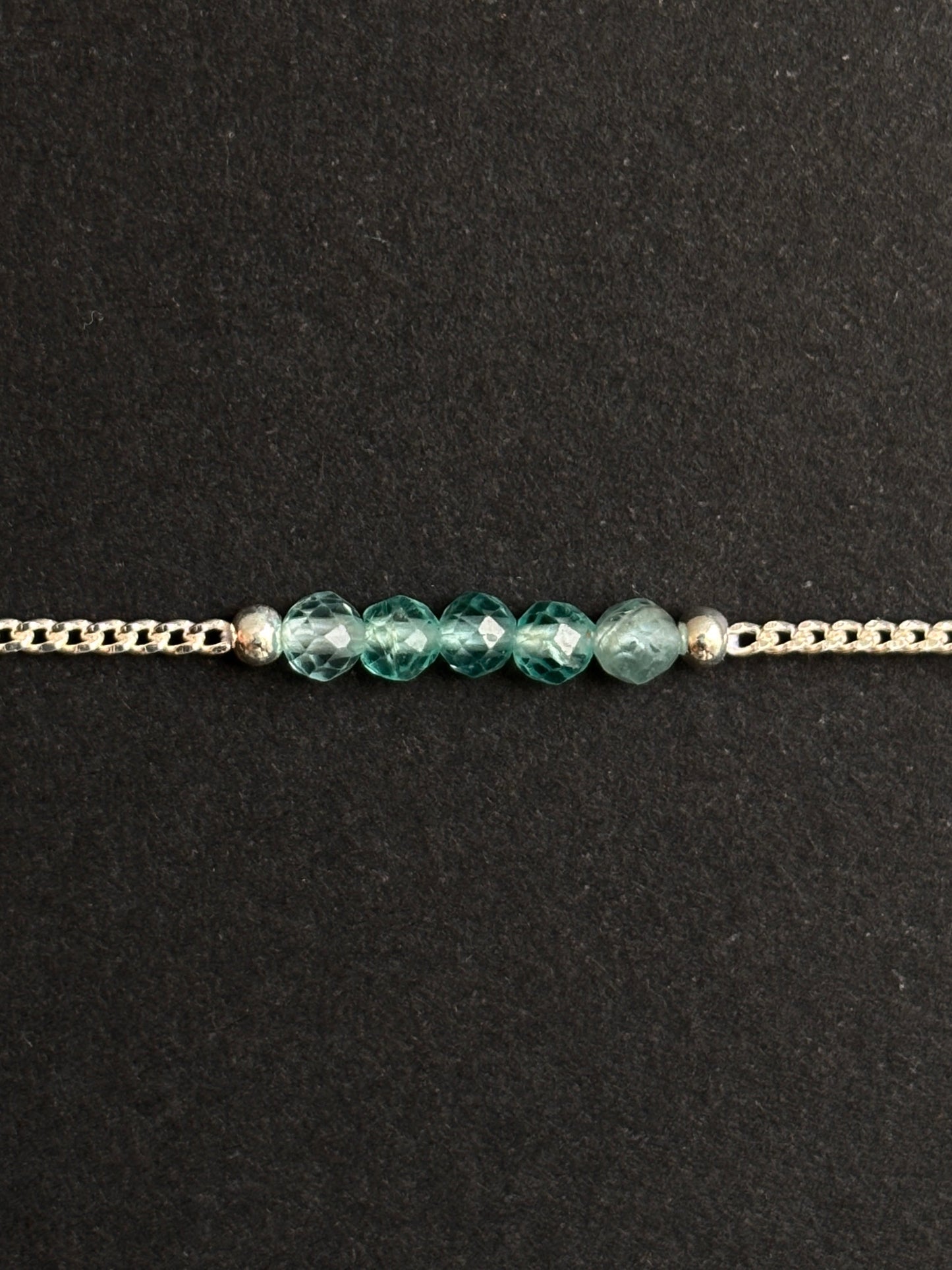 APATITO CELESTE PULSERA PLATA