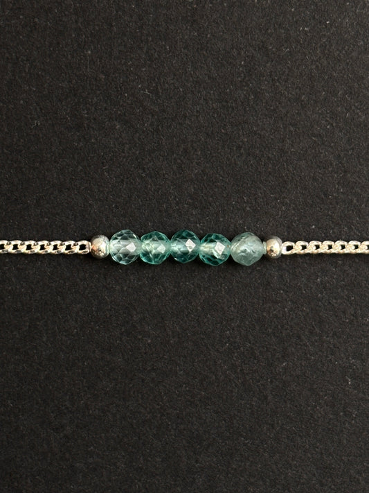 APATITO CELESTE PULSERA PLATA