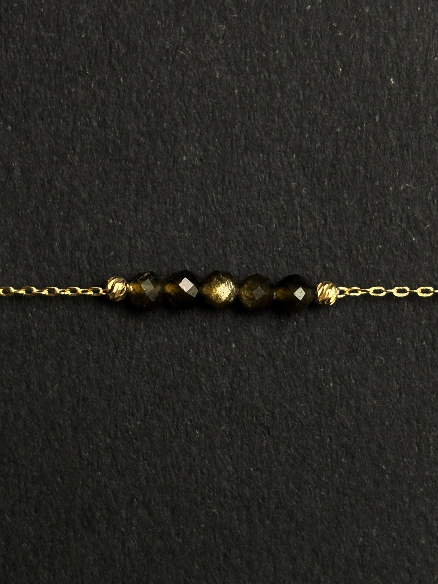 OBSIDIANA DORADA PULSERA ORO