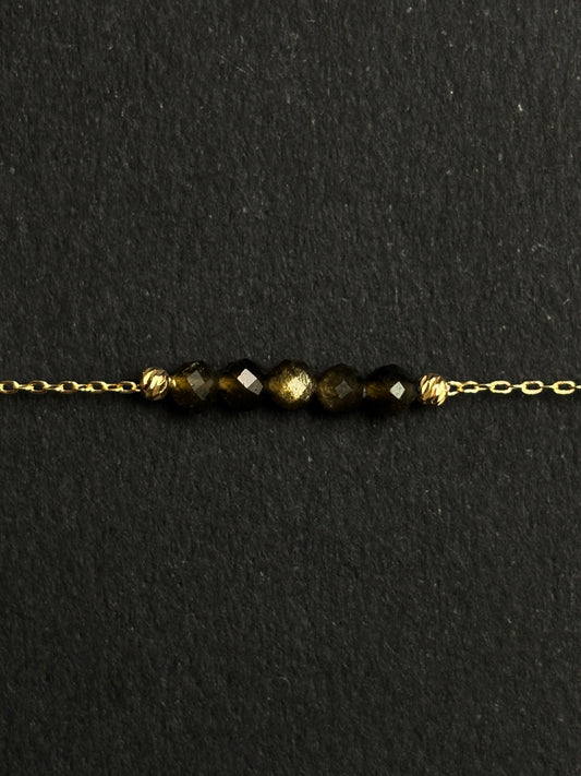 OBSIDIANA DORADA PULSERA ORO