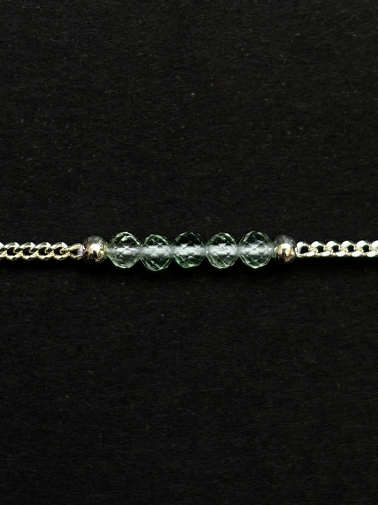 FLUORITA VERDE PULSERA PLATA
