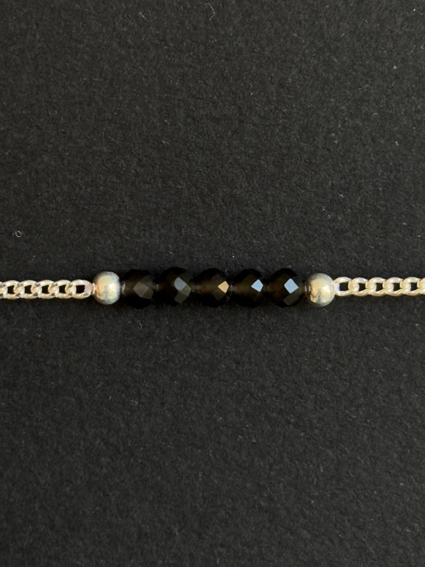 OBSIDIANA NEGRA PULSERA PLATA