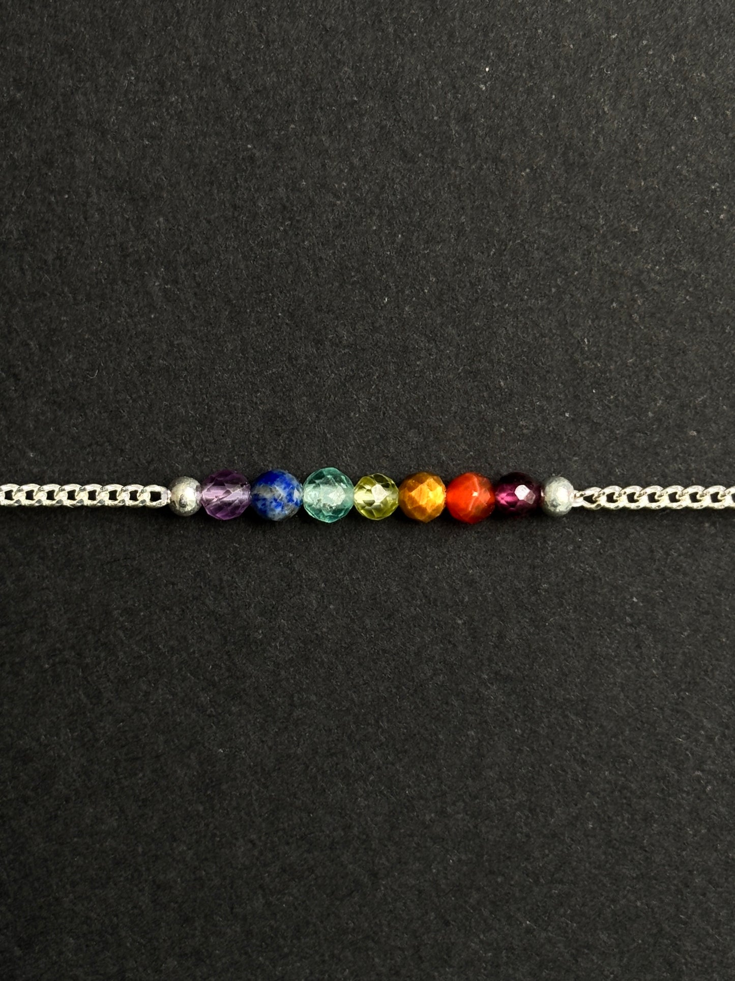 7 CHAKRAS PULSERA PLATA