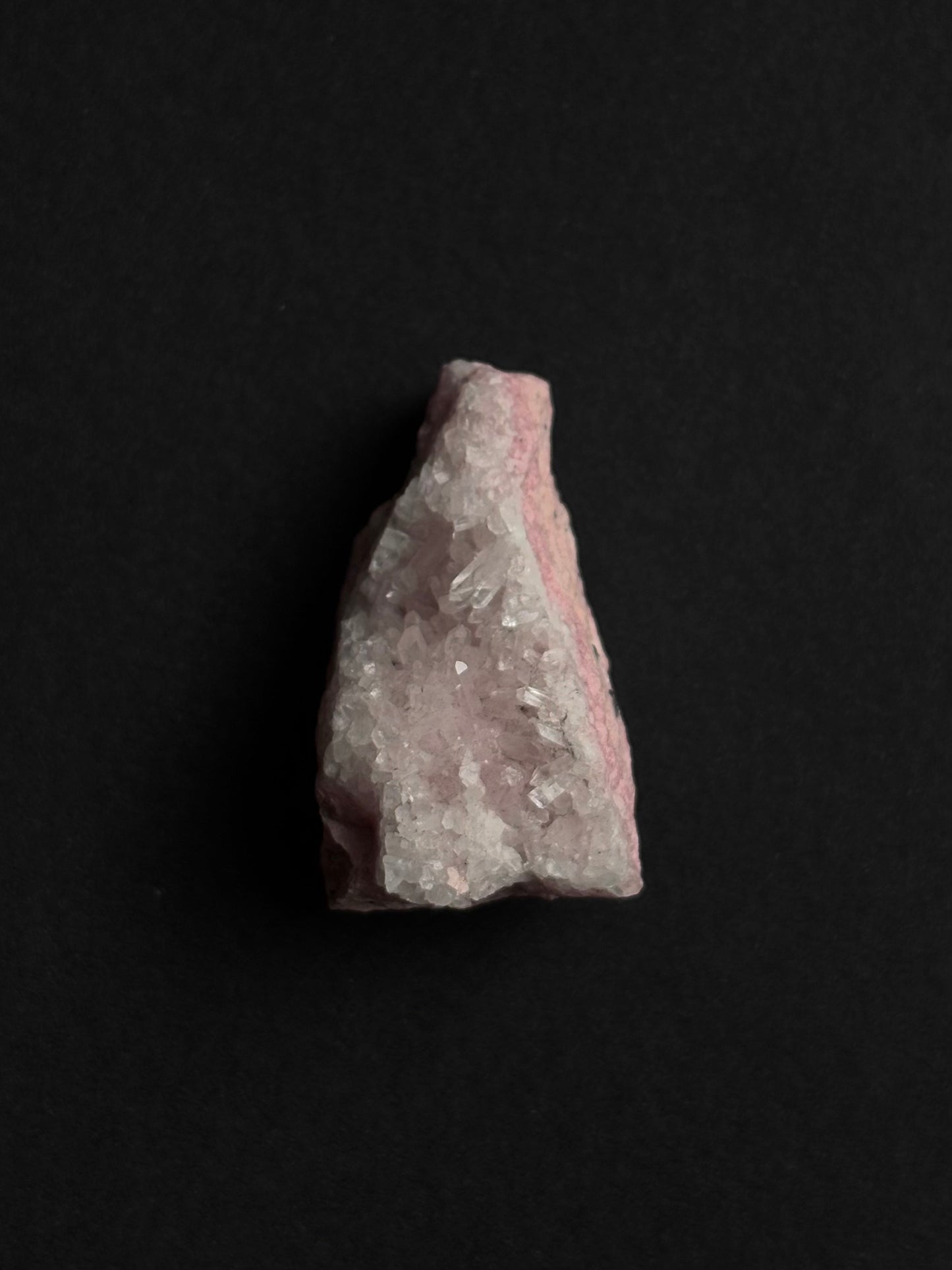 CUARZO CRISTAL Y RODONITA DRUSA