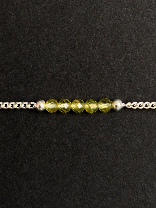 PERIDOTO PULSERA PLATA