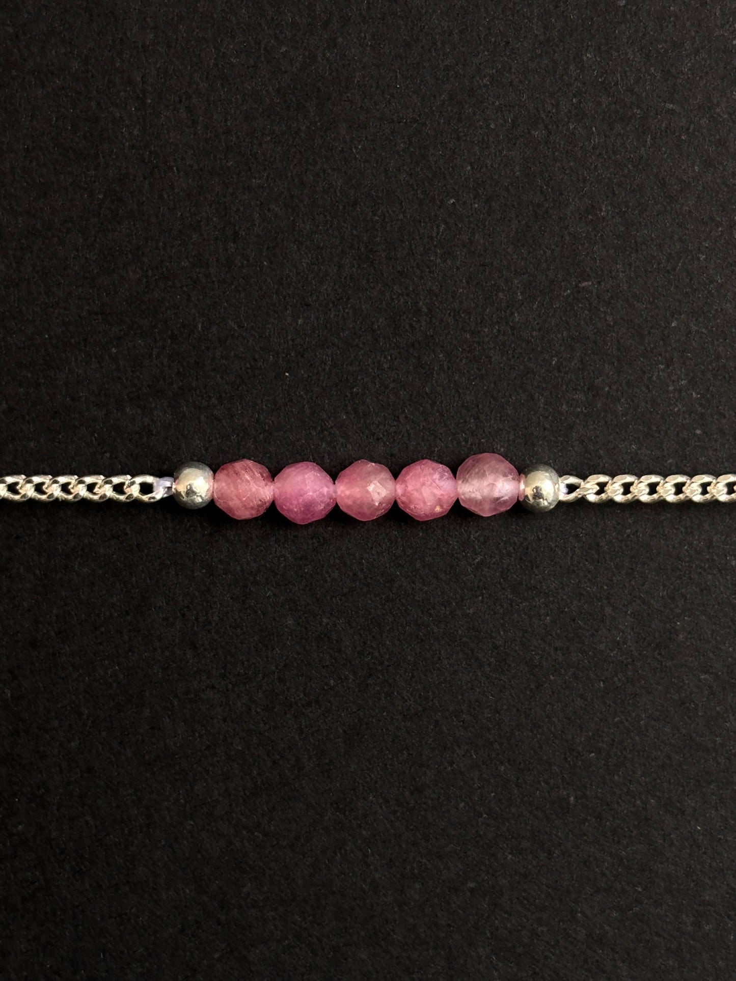 TURMALINA ROSA PULSERA PLATA