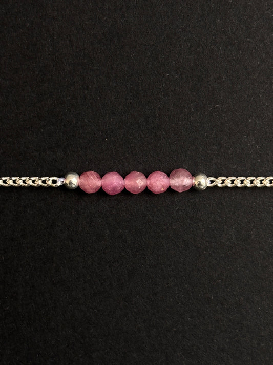 TURMALINA ROSA PULSERA PLATA
