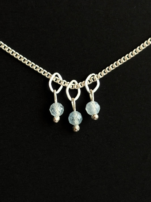 AGUAMARINA COLLAR PLATA