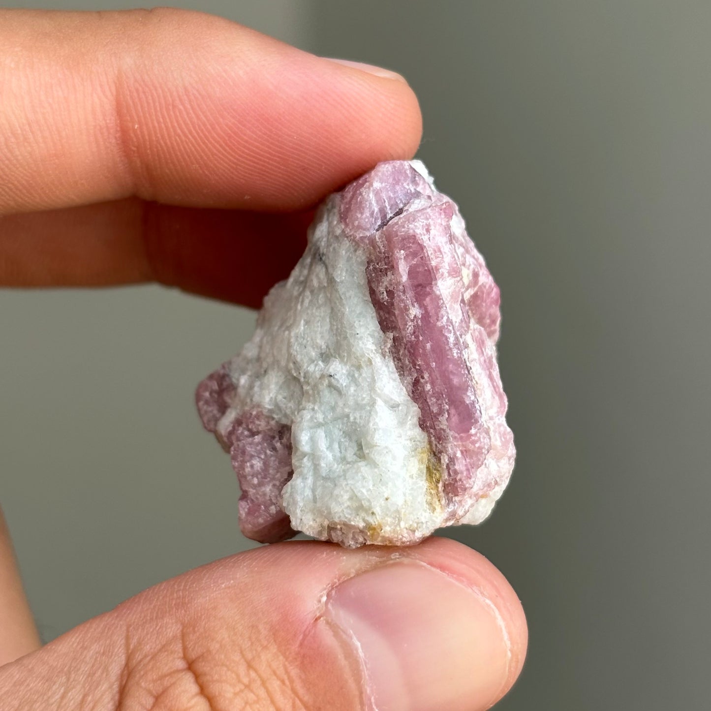 pink tourmaline on matrix