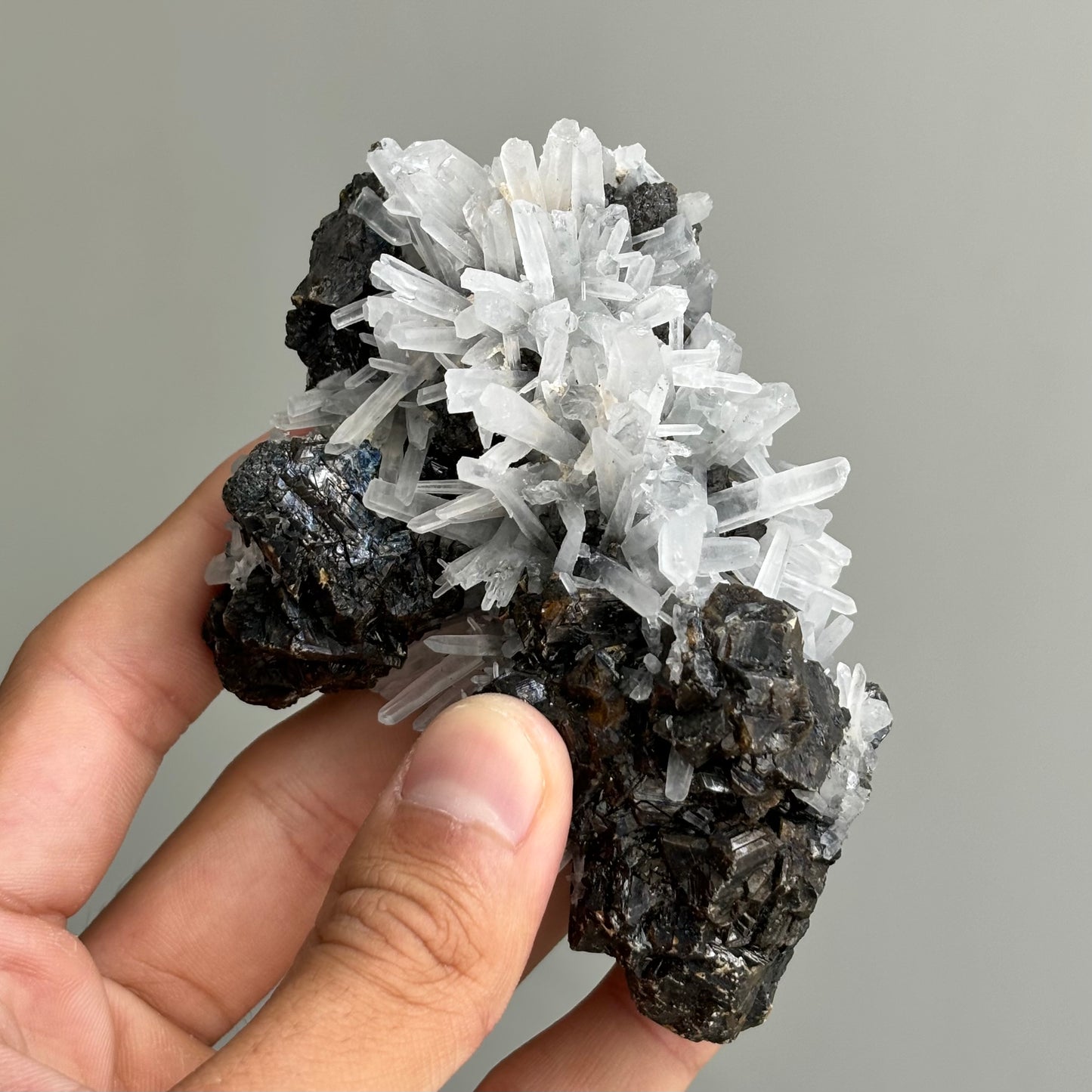 crystal quartz and sphalerite