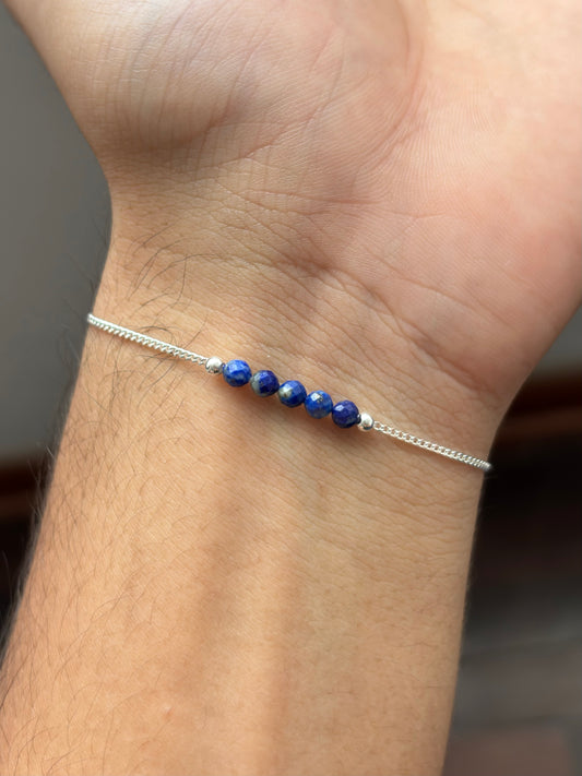 LAPISLÁZULI PULSERA PLATA