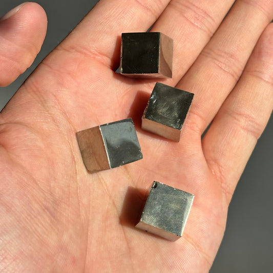 polished pyrite cubes