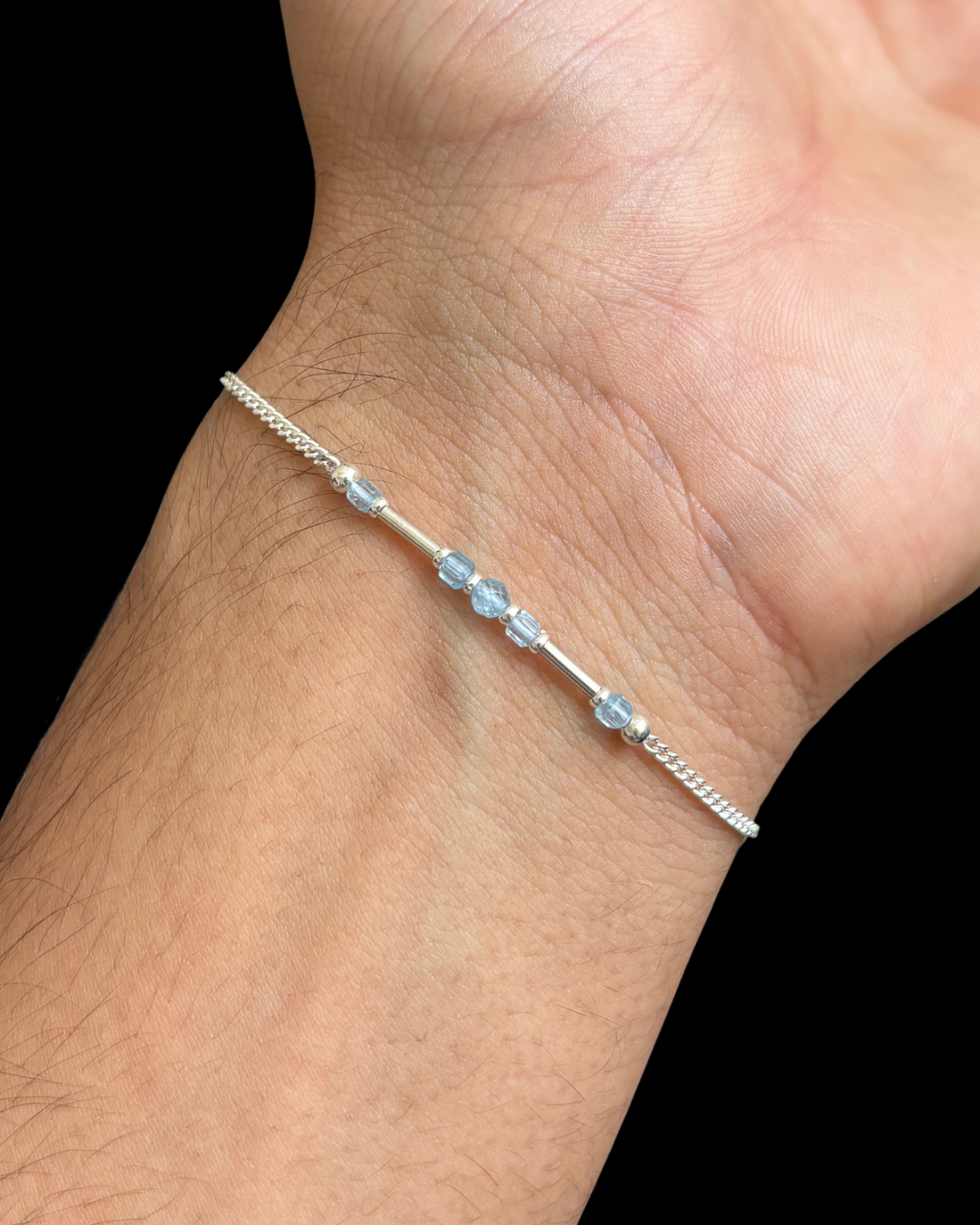 AGUAMARINA PULSERA PLATA