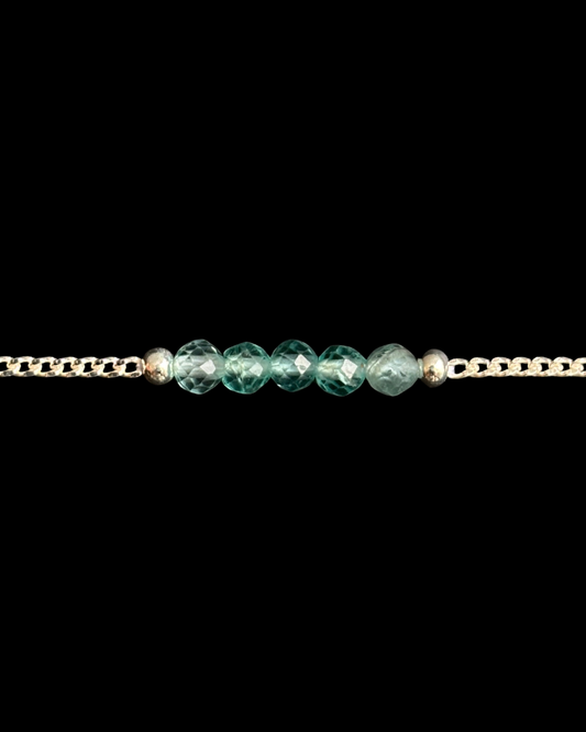 APATITO CELESTE PULSERA PLATA