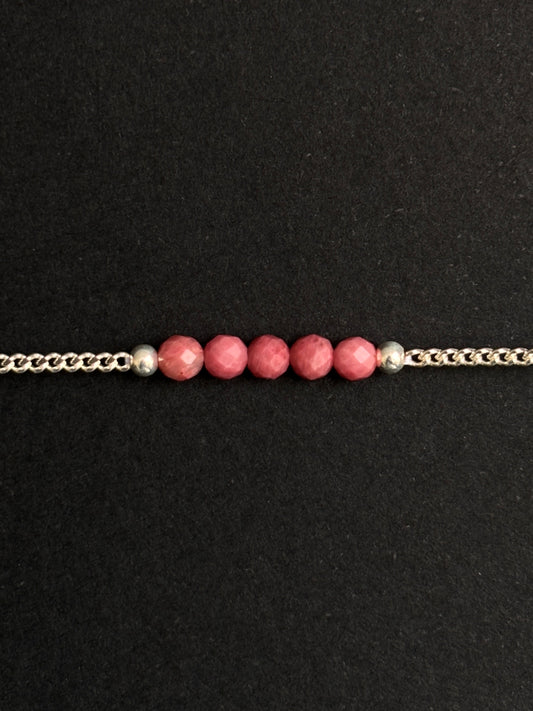 RODONITA PULSERA PLATA