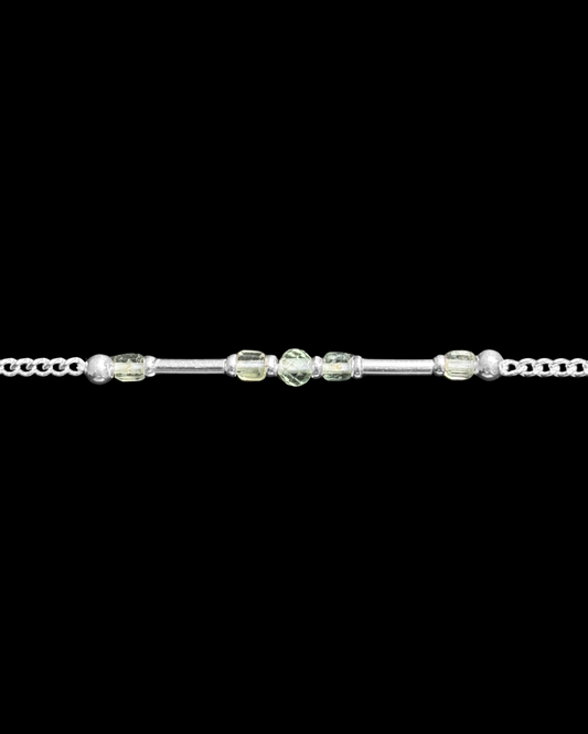 FLUORITA VERDE PULSERA PLATA