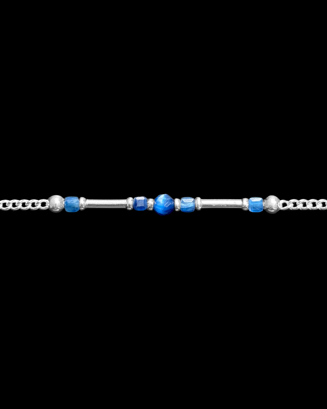 CIANITA AZUL PULSERA PLATA