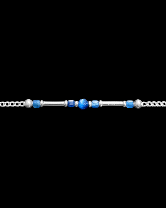 CIANITA AZUL PULSERA PLATA