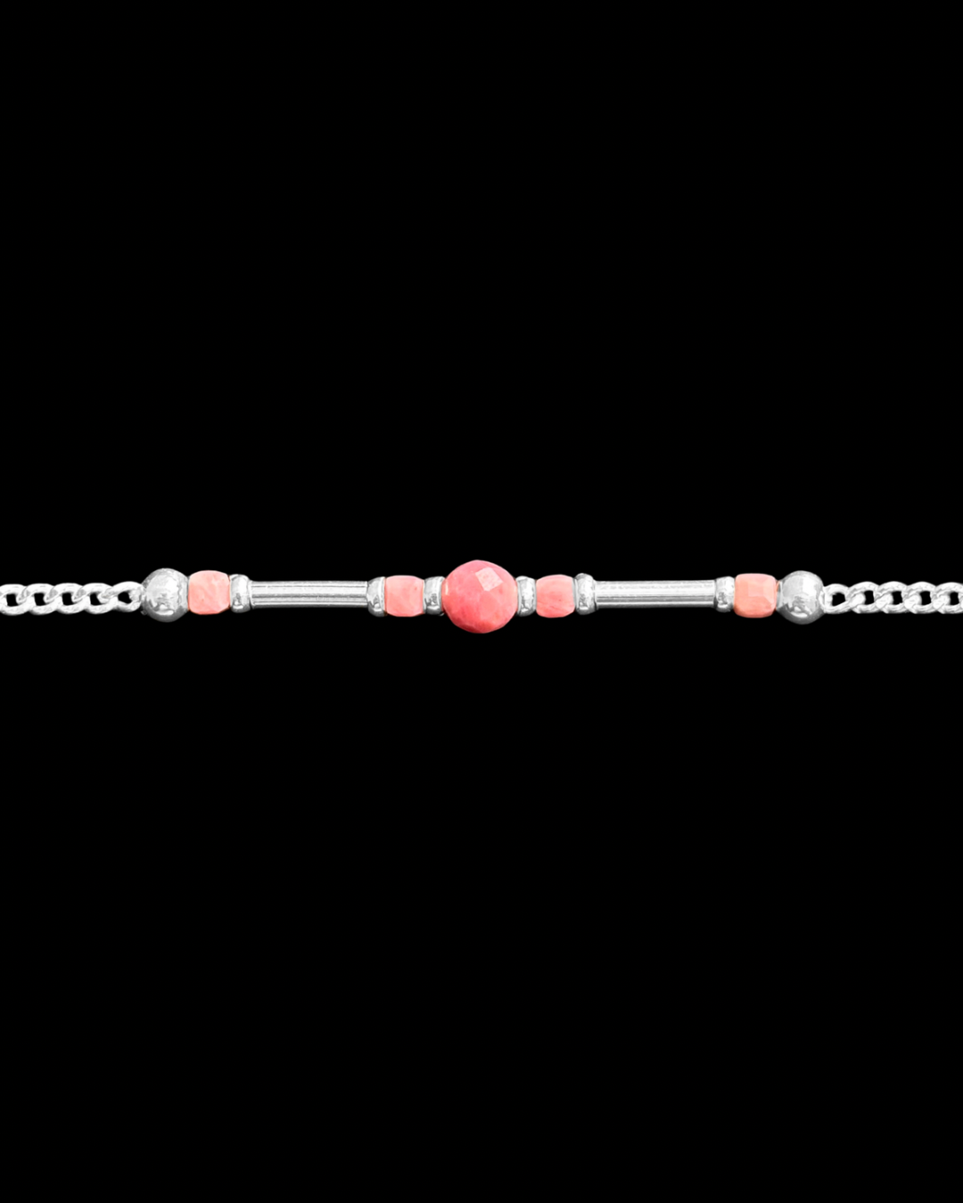 RODONITA PULSERA PLATA