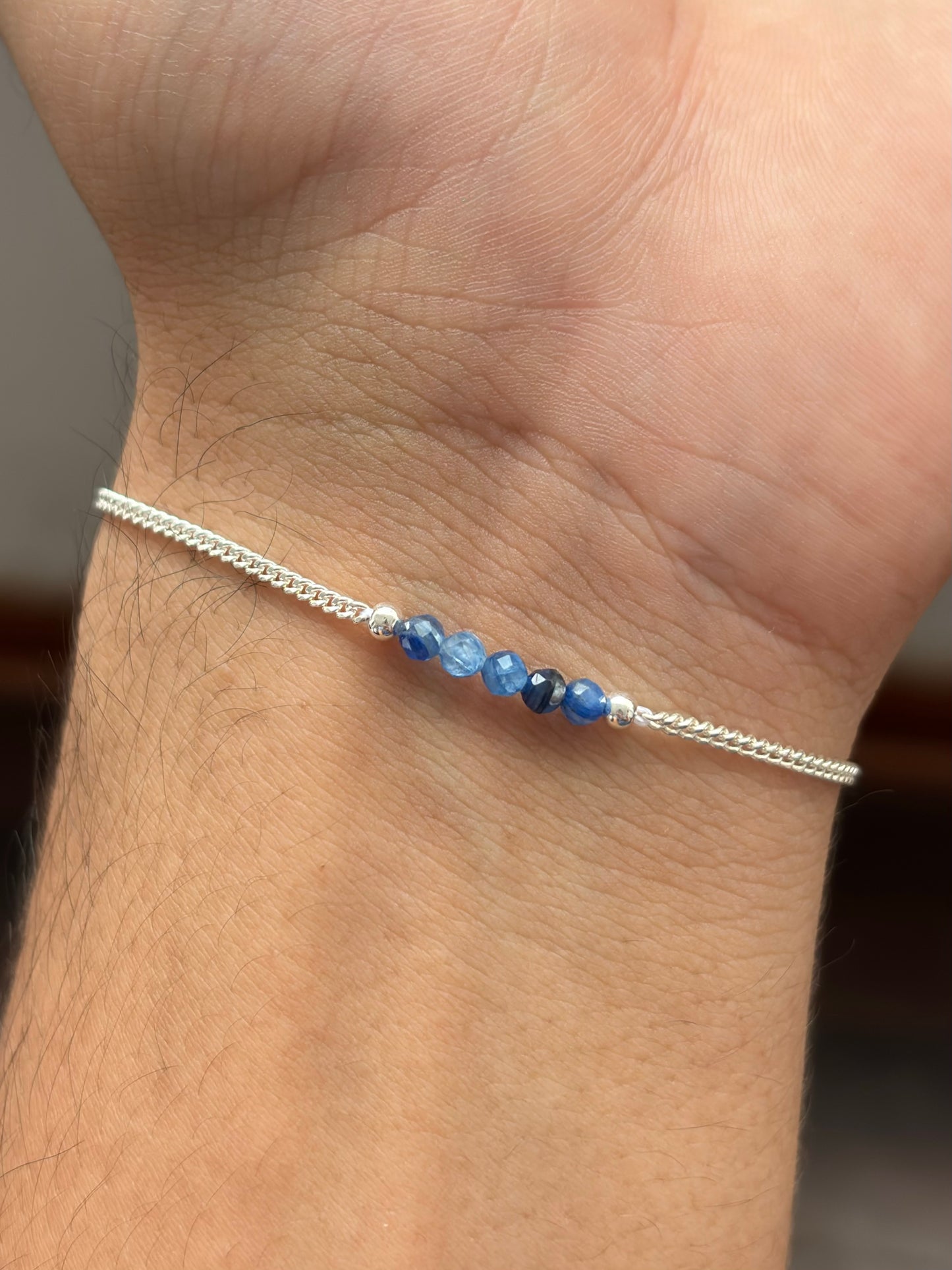 CIANITA AZUL PULSERA PLATA