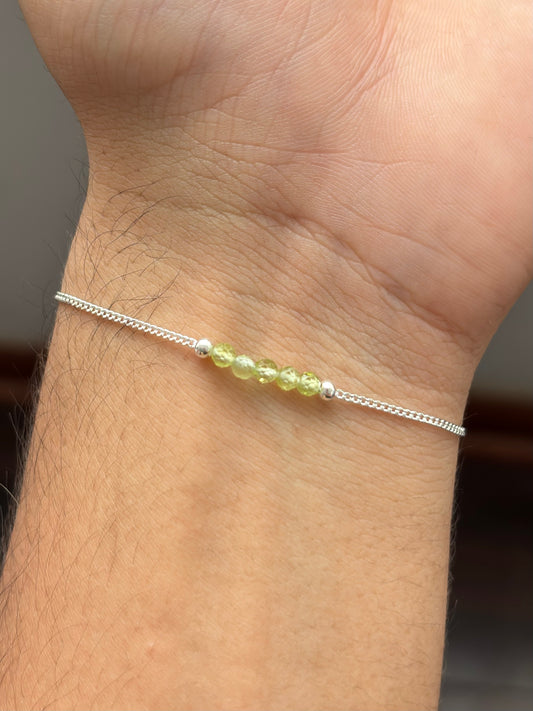 PERIDOTO PULSERA PLATA