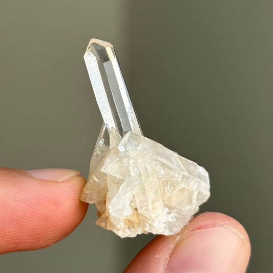 tip in crystal quartz matrix