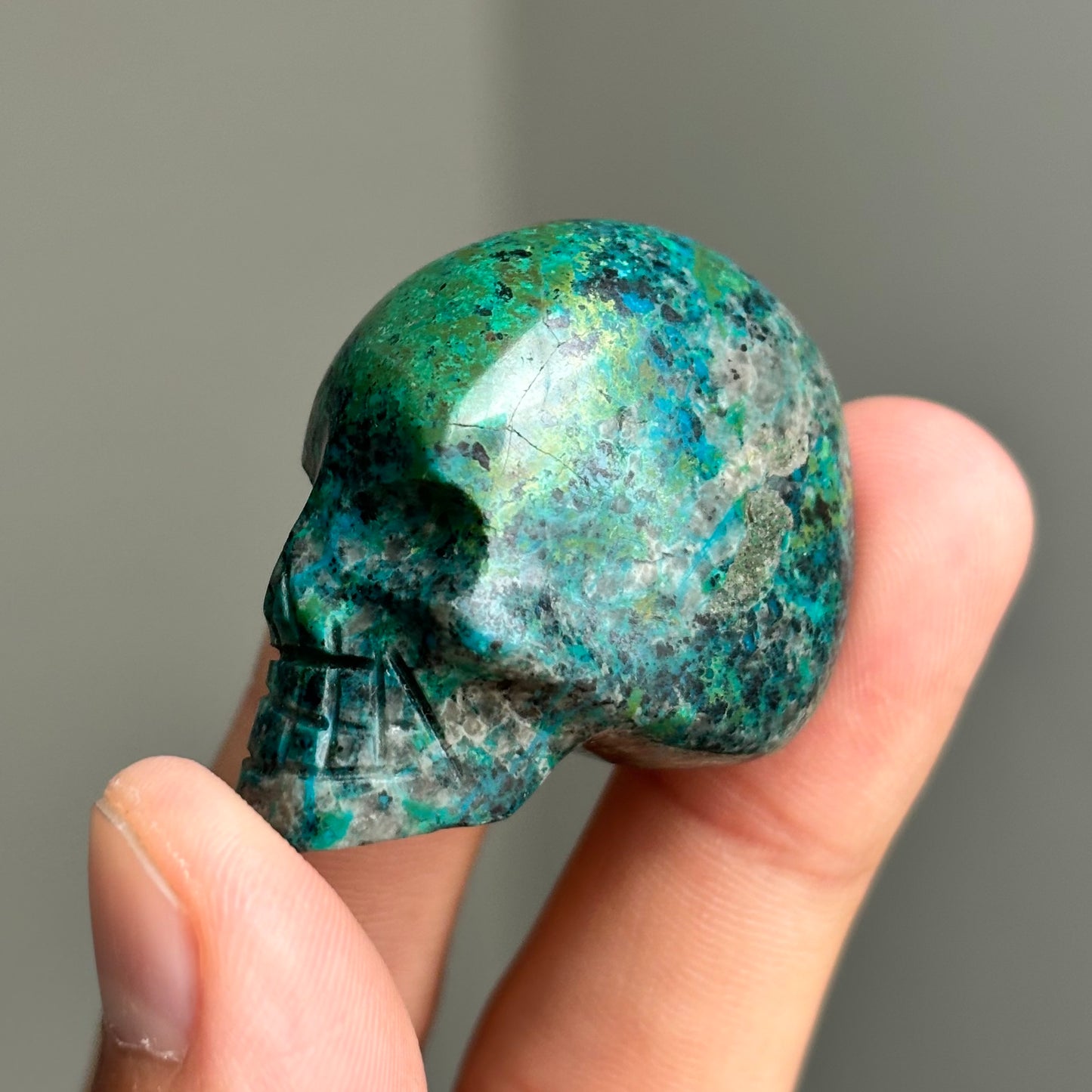 chrysocolla skull