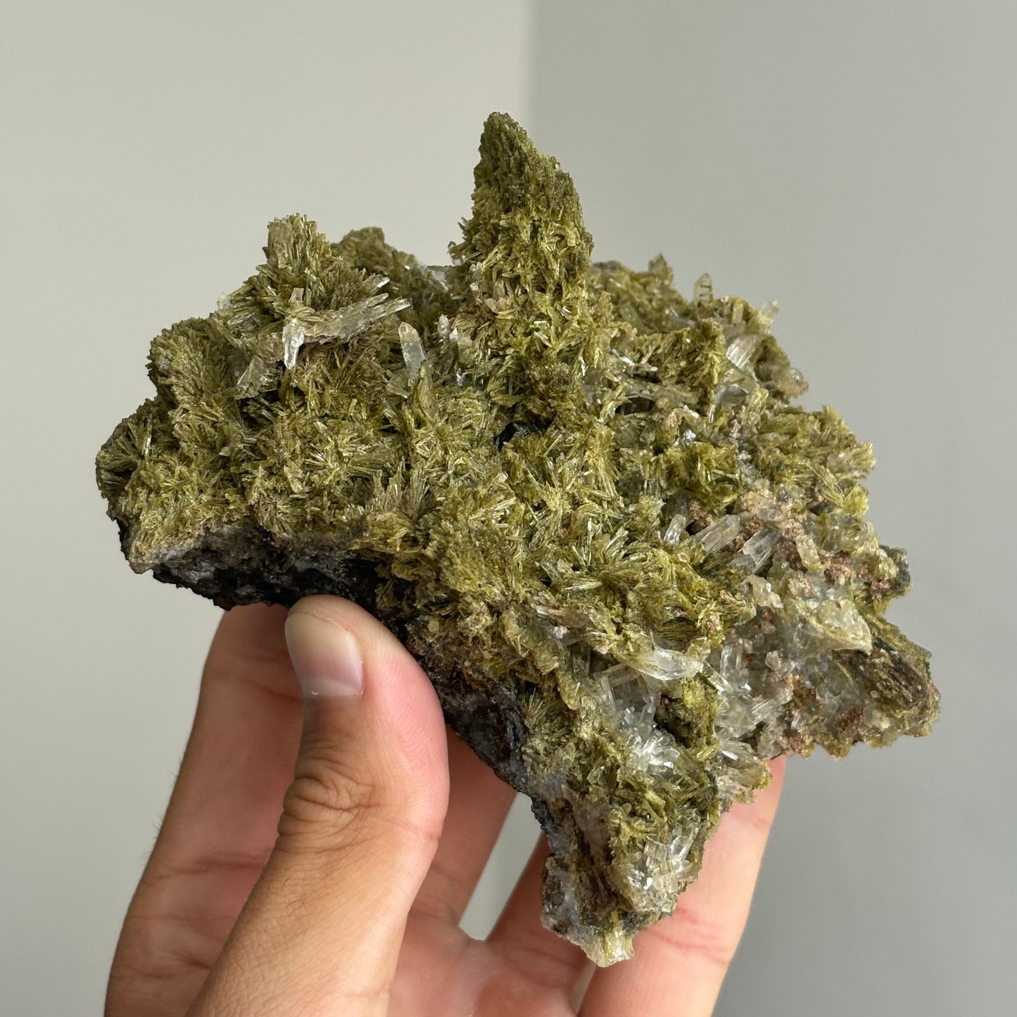 epidote and crystal quartz