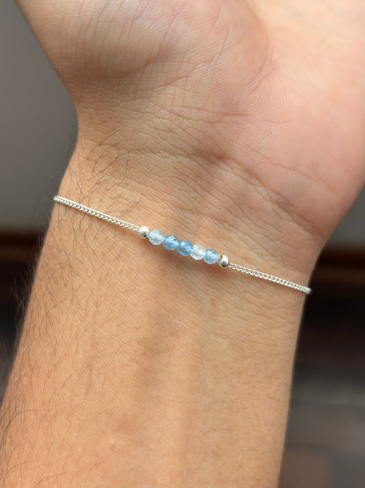 AGUAMARINA PULSERA PLATA