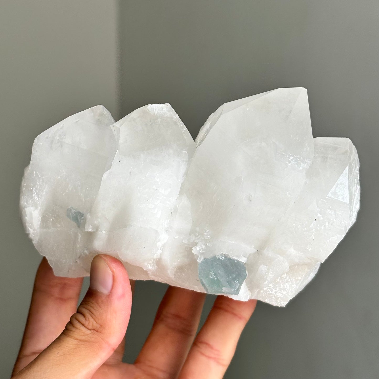 crystal quartz and green fluorite