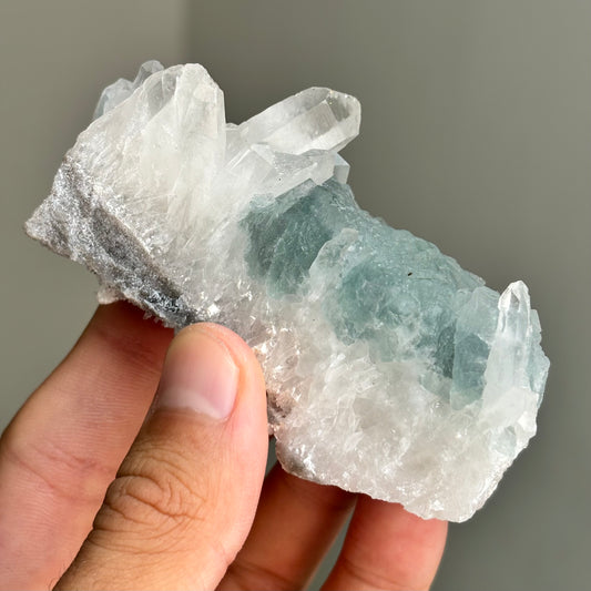 crystal quartz and green fluorite