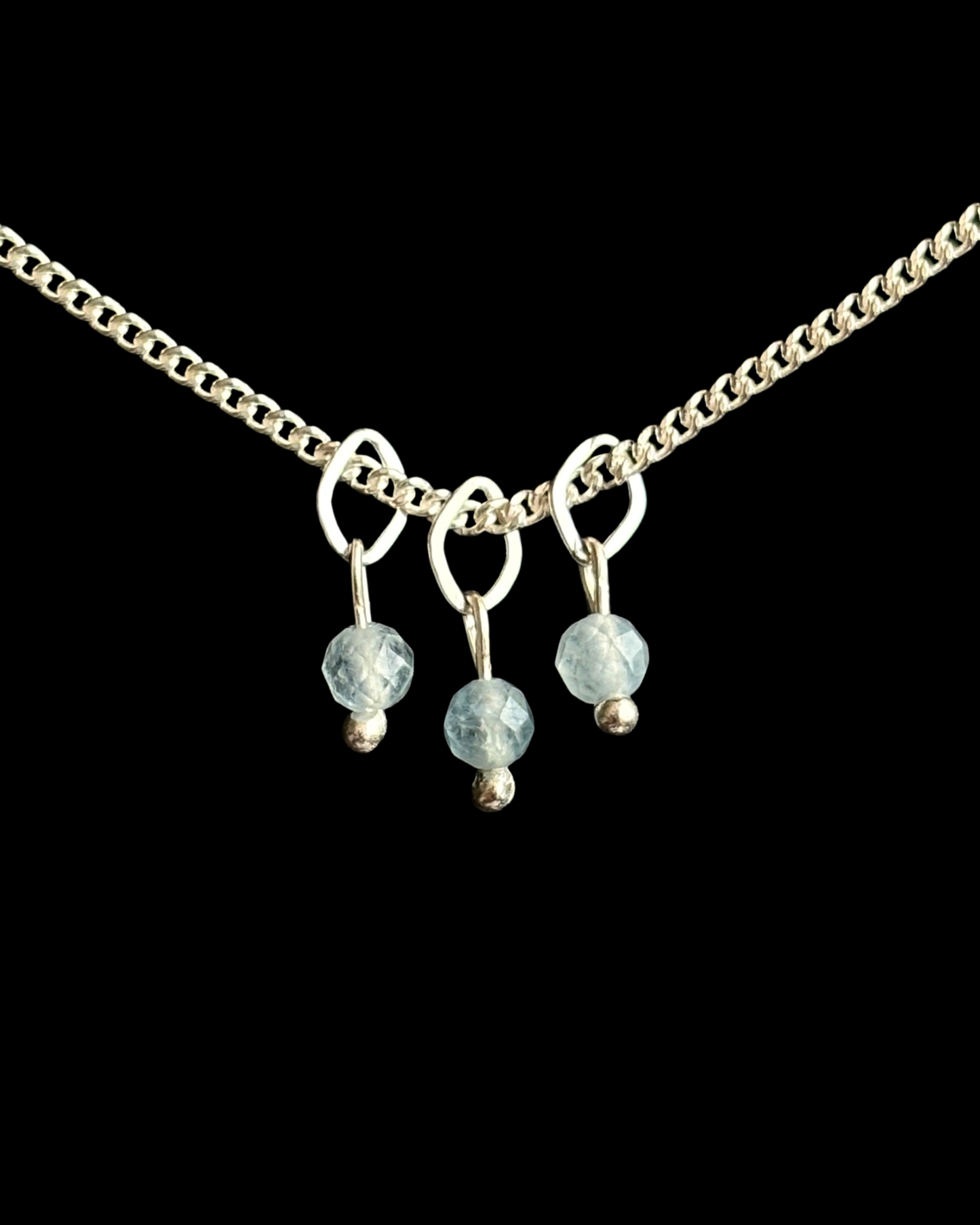 AGUAMARINA COLLAR PLATA