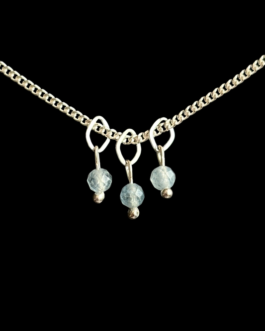 AGUAMARINA COLLAR PLATA