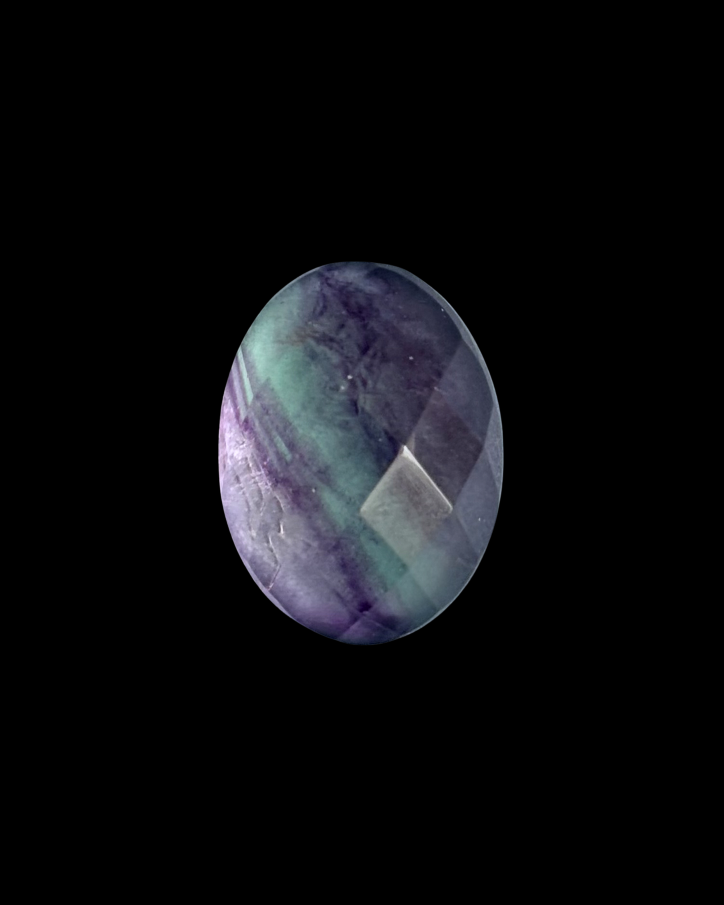 FLUORITA BICOLOR CABUJÓN FACETADO (OVAL) (S)