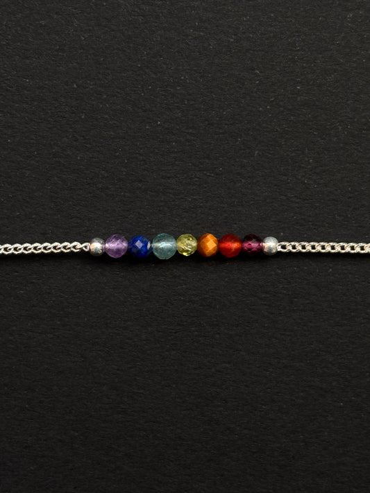 7 CHAKRAS PULSERA PLATA