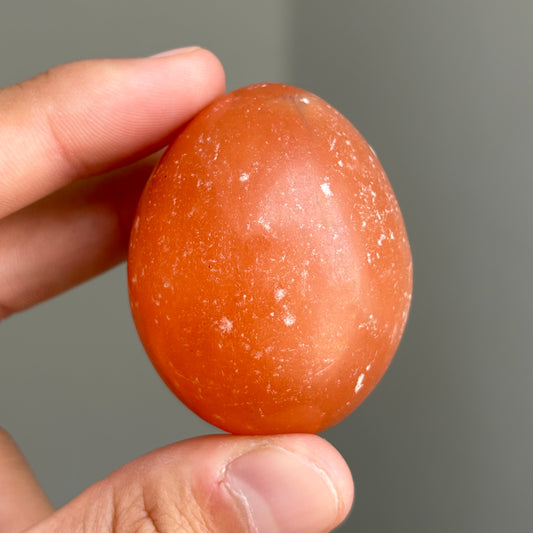 Peach Satin Spar Egg (Orange Selenite)