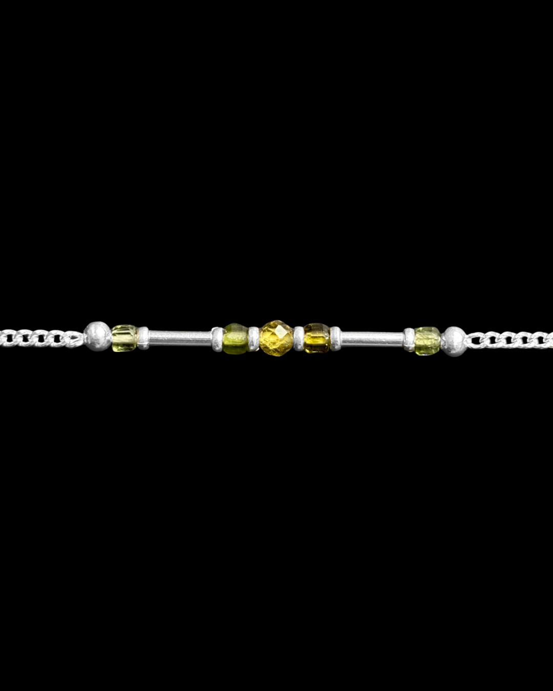 TURMALINA VERDE PULSERA PLATA