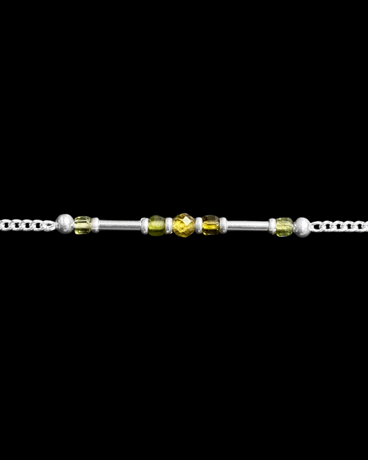 TURMALINA VERDE PULSERA PLATA
