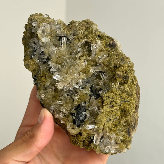 epidote and crystal quartz