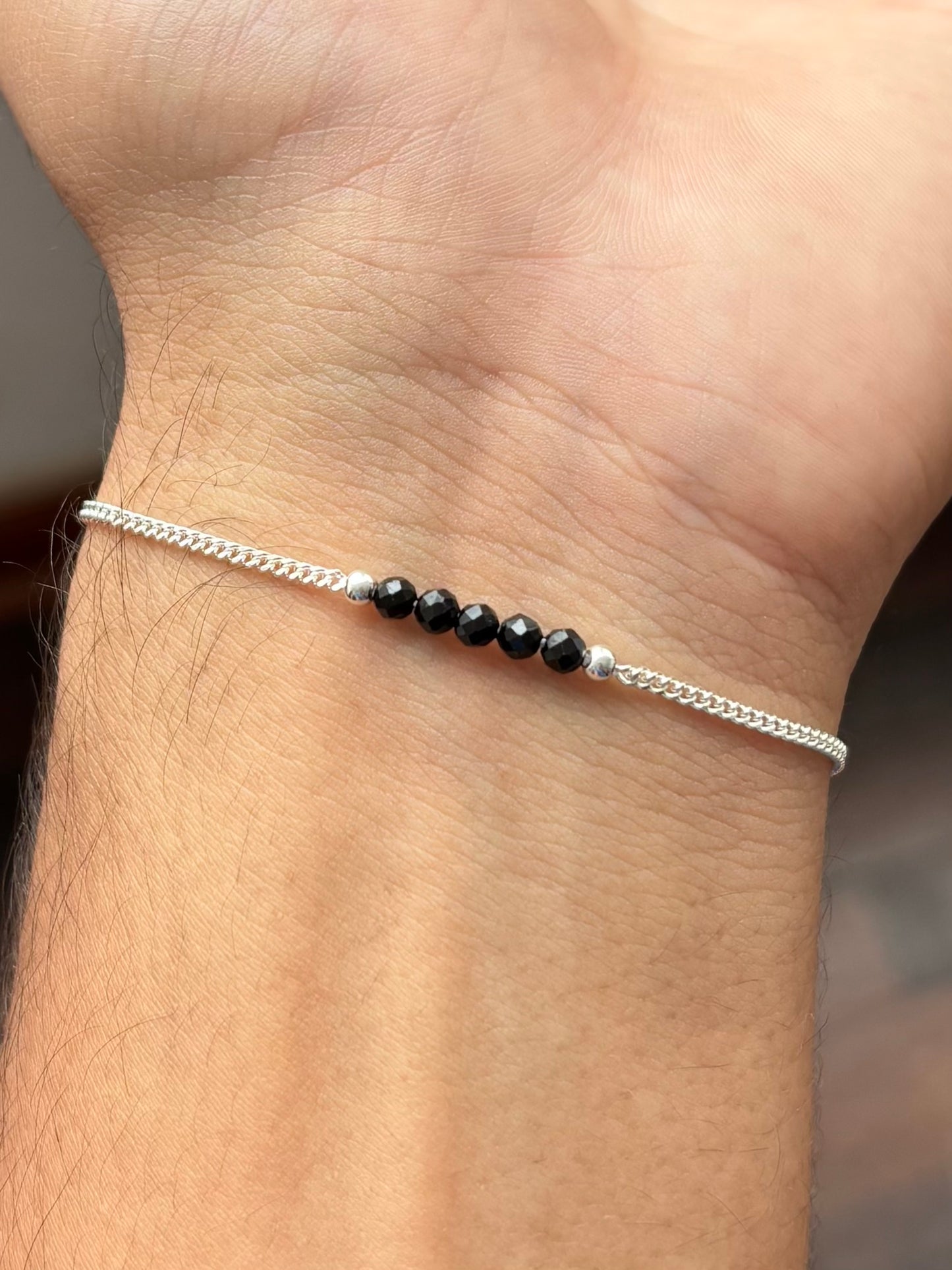 TURMALINA NEGRA PULSERA PLATA