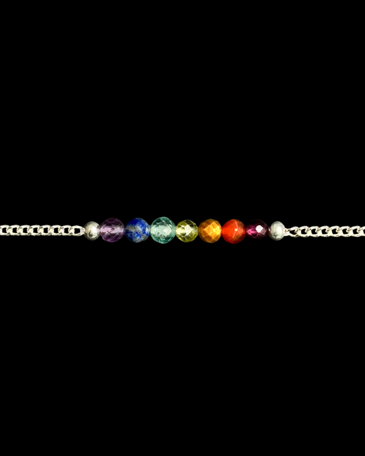 7 CHAKRAS PULSERA PLATA