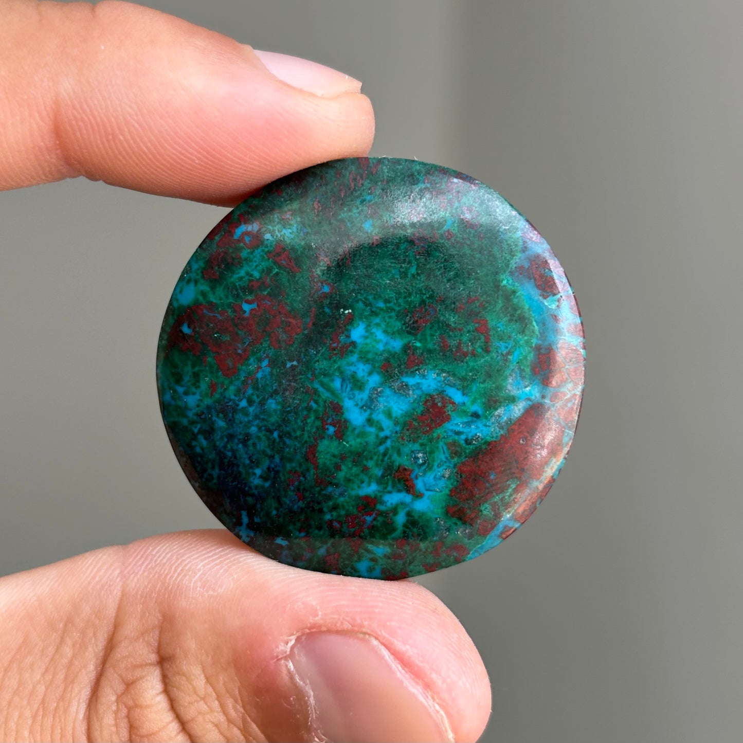 chrysocolla cabochon with malachite