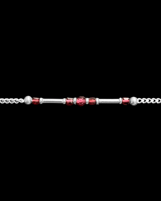 GRANATE PULSERA PLATA