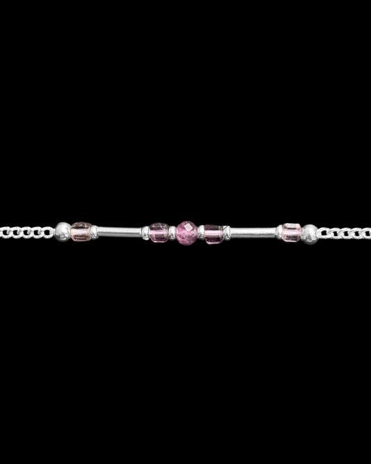 FLUORITA MORADA PULSERA PLATA