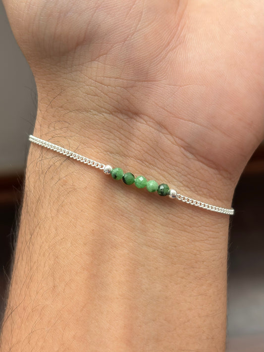 ZOISITA PULSERA PLATA